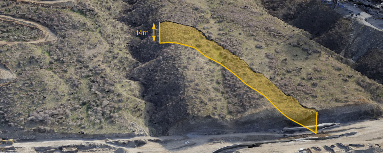 Landslide mapping of the Vashlijvari slope showcased a 14 meter fissure in Tbilisi